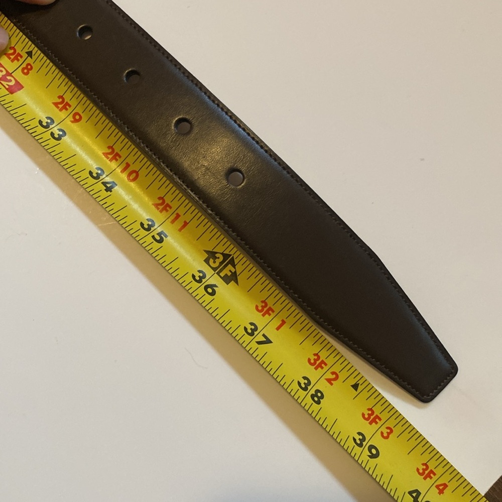 Tumi TUMI Men’s Chocolate Brown Leather Belt New size 32 - Picture 6 of 12